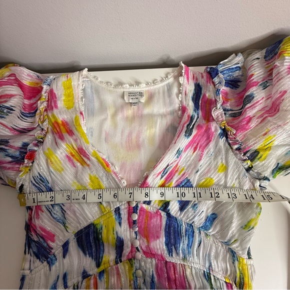 Hemant and Nandita Jorah Long Dress | Tie Dye Midi | Colorful Metallic | XS - Picture 12 of 13